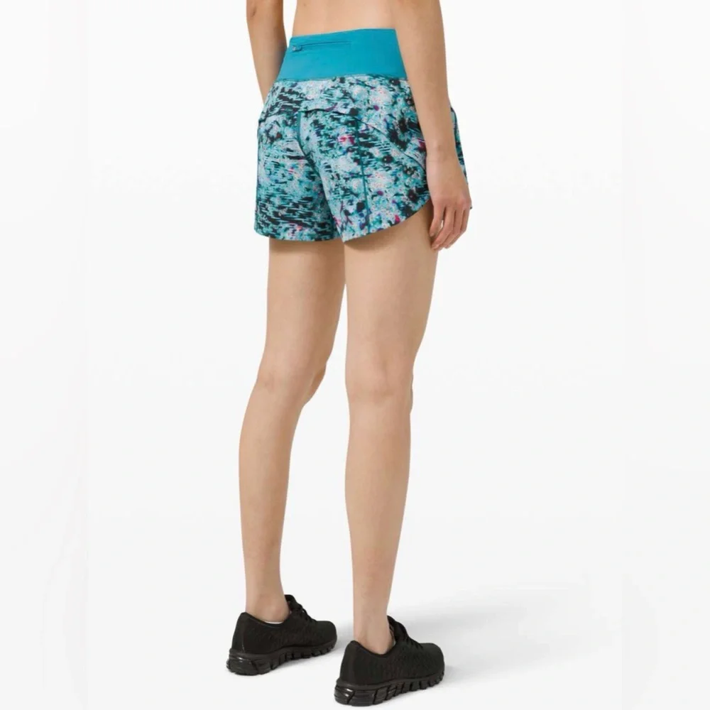 Lululemon Speed Up Short Long *4" Updated Fit in Multi/Hawaiian Blue sz 10 Tall - Picture 12 of 12